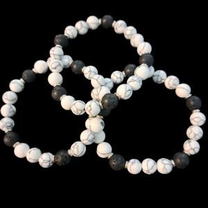 Calm & Grounded (Howlite & lava stone)